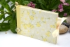 Leporello Album ca. 19,0x12,5x3,0 cm mit Verschlussschleife | Einband Japanpapier Chiyogami Kirschblüten floral | gelb | Art. Nr. 97210001